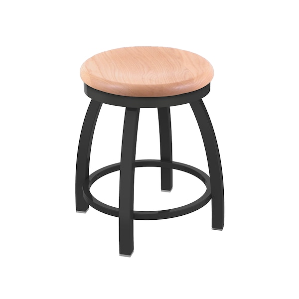 Holland Bar Stool Co 18" Swivel Vanity Stool, Pewter Finish, Nat Oak Seat 80218PWNatOak - main